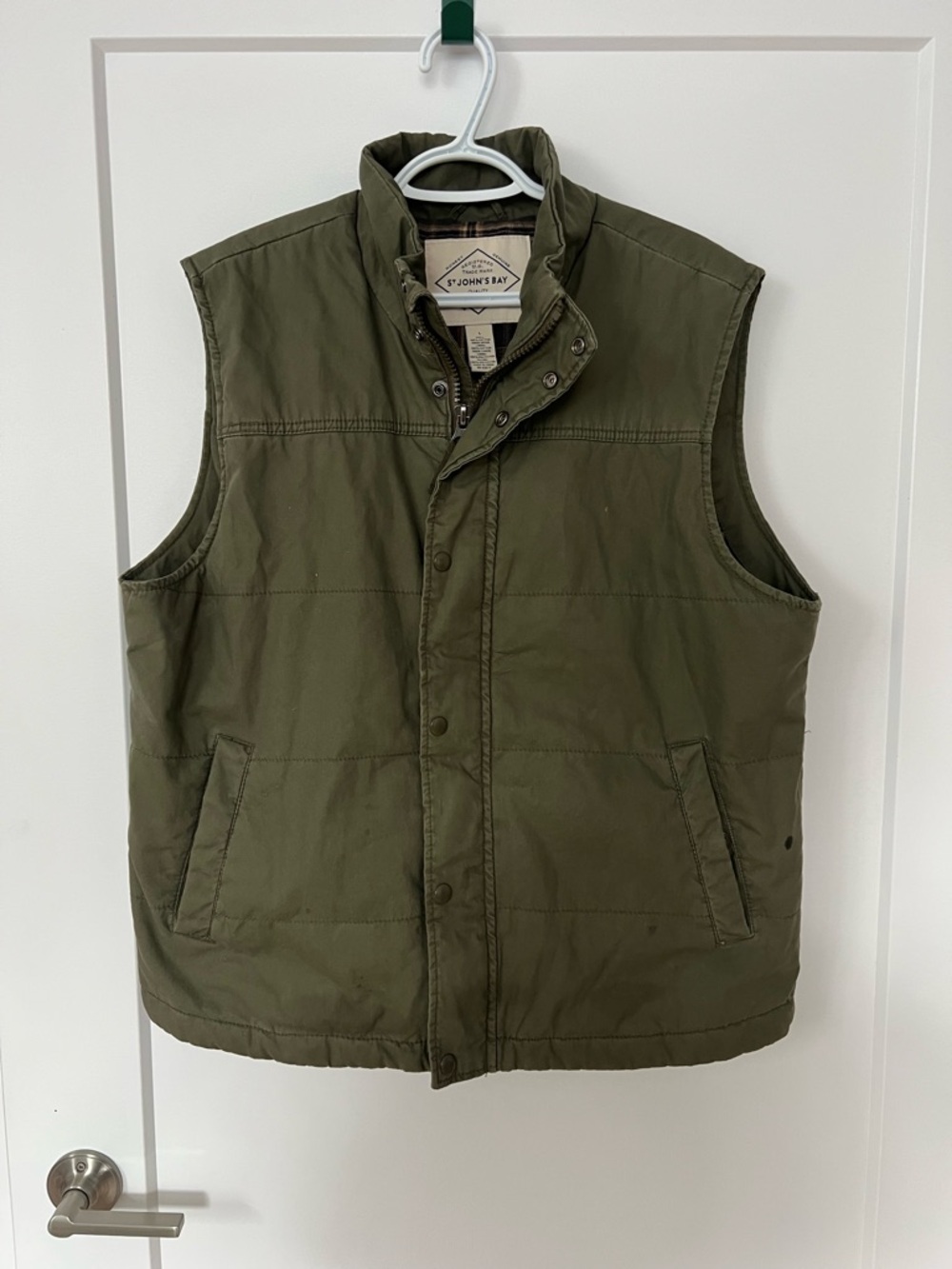 St. John's Bay Men's Olive Green Quilted Vest